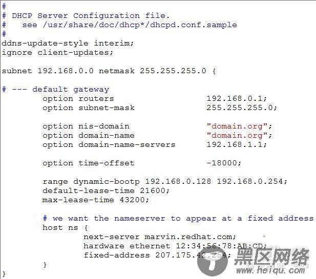 Linux下的DHCP服务配置