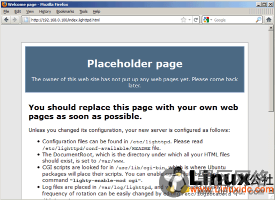 在Ubuntu 11.04 上安装 Lighttpd+PHP5+MySQL网站服务器