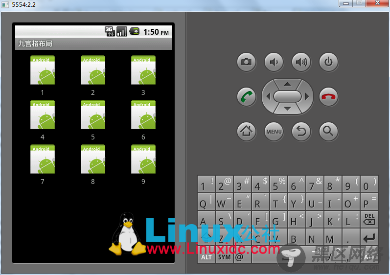 Android布局基础及范例（二）：人人Android九宫格布局 