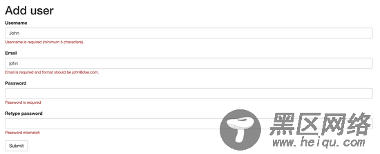 在 Angular2 中实现自定义校验指令（确认密码）的