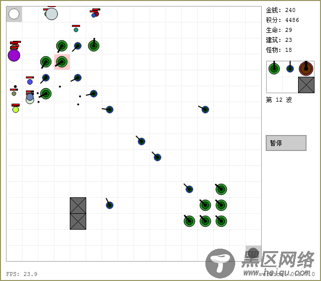 HTML5 塔防游戏分享