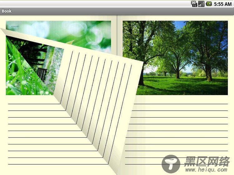Android 自定义控件 eBook 翻书效果