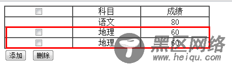 使用jquery给指定的table动态添加一行、删除一行