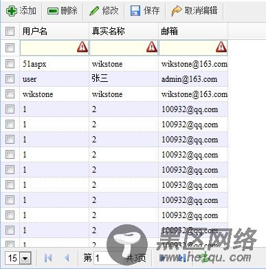 Jquery easyui开启行编辑模式增删改操作