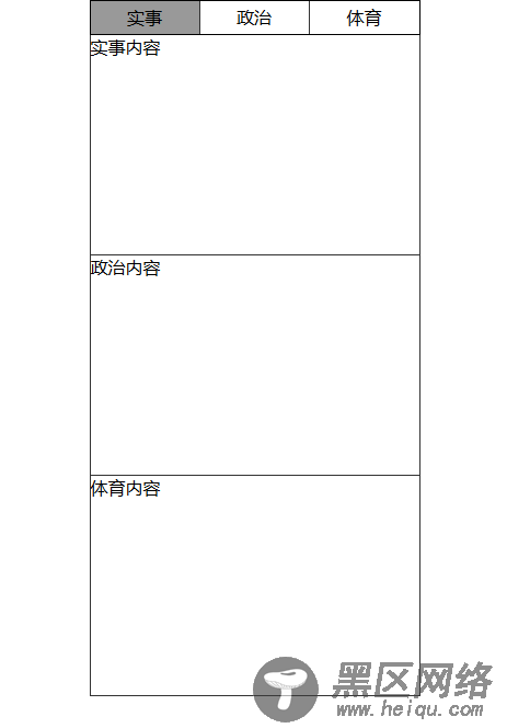 jQuery实现选项卡切换效果简单演示