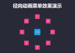 jQuery实现径向动画菜单效果
