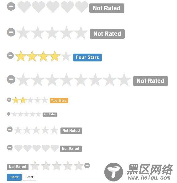 rating.js实现星级评分特效
