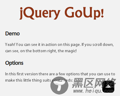 jQuery-GoUp