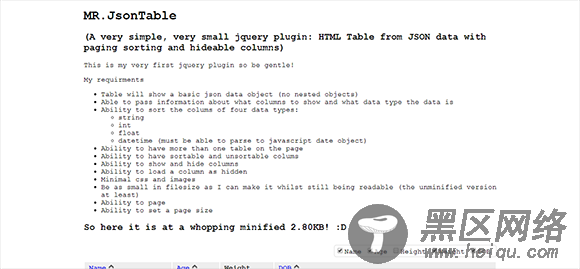 Mr.JsonTable