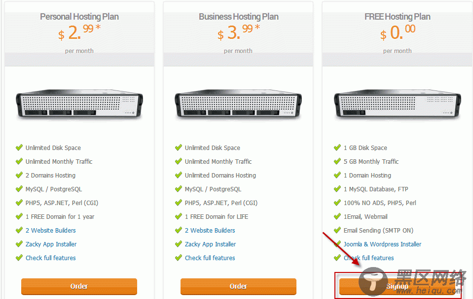 runhosting申请步骤1
