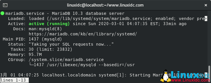 验证MariaDB服务状态