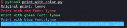 python带颜色打印字符串 