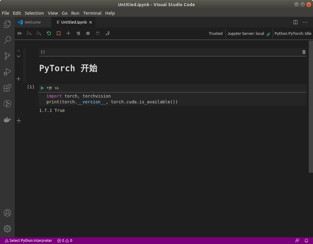 PyTorch 于 JupyterLab 的环境准备 