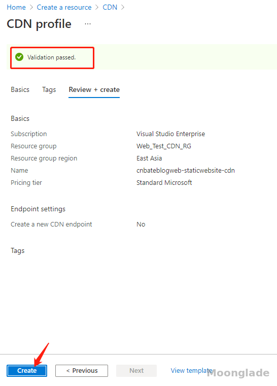 Azure CDN 为静态网站创建内容分发网络 