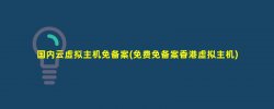 国内云虚拟主机免备案(免费免备案香港虚拟主机