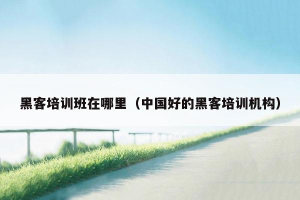 黑客培训班在哪里（中国好的黑客培训机构）