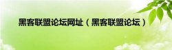 <strong>黑客联盟论坛网址（黑客联盟论坛）</strong>