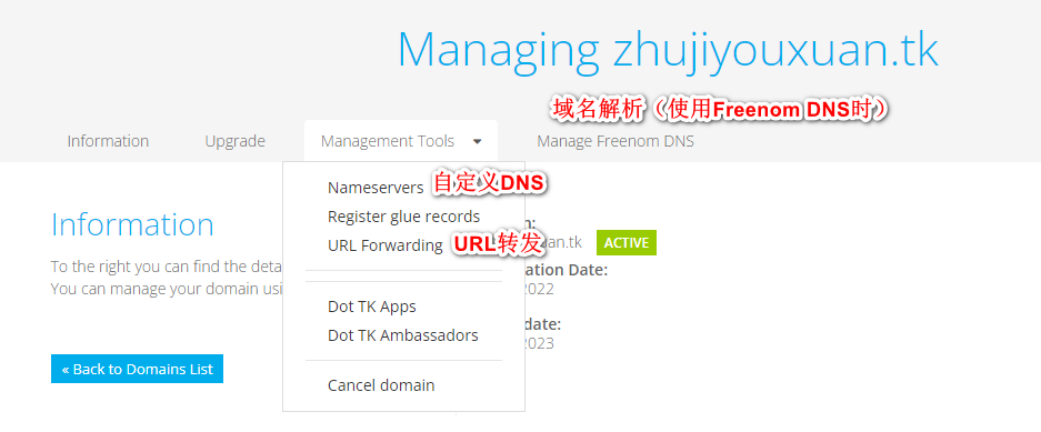 Freenom免费域名管理教程（3）